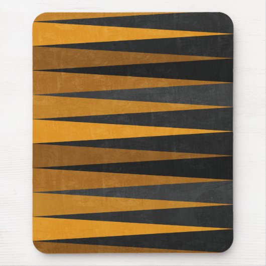 Geometric Black Yellow Muismat (Voorkant)
