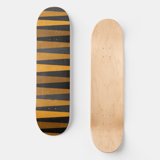 Geometric Black Yellow Persoonlijk Skateboard (Voorkant)