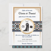 Geometric Bliss Wedding Invitation Kaart (Voorkant)