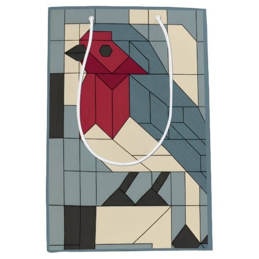 Geometric Block Robin Gift Bag Medium Cadeauzakje (Voorkant)
