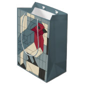 Geometric Block Robin Gift Bag Medium Cadeauzakje (Achterkant Gekanteld)