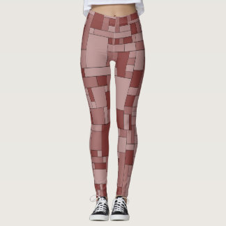 Geometric Blocks , seamless abstract texture Leggings