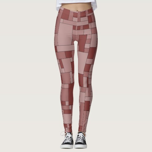 Geometric Blocks , seamless abstract texture Leggings (Voorkant)