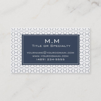 Geometric blue and white light visitekaartje