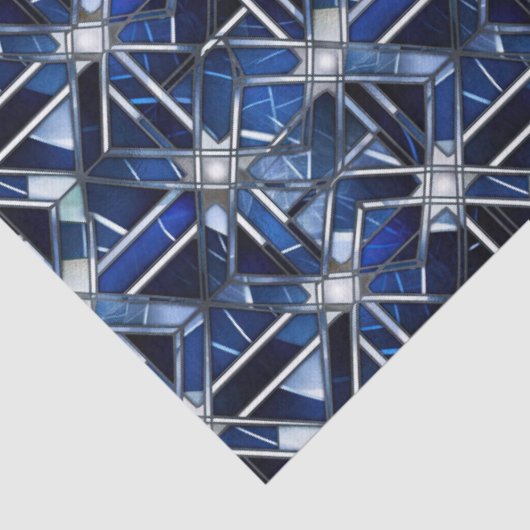 Geometric Blue Art Deco Tissuepapier (Detail)
