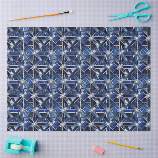 Geometric Blue Art Deco Tissuepapier (Craft)