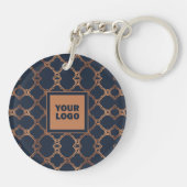 Geometric Blue Company Logo Sleutelhanger (Achterkant)