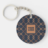 Geometric Blue Company Logo Sleutelhanger (Voorkant)