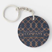 Geometric Blue Company Naam Sleutelhanger (Voorkant)