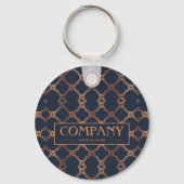 Geometric Blue Company Naam Sleutelhanger (Voorkant)
