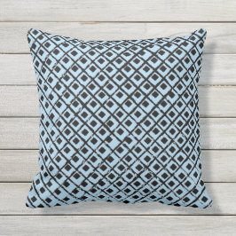 Geometric Blue en Black Squares OutdoorPillow Buitenkussen