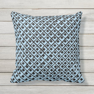 Geometric Blue en Black Squares OutdoorPillow Buitenkussen