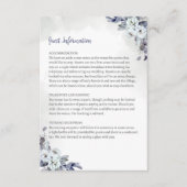 Geometric Blue Florals Guest Info Kaart (Voorkant)