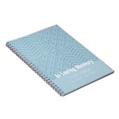 Geometric Blue Memorial Service Funeral Guest Book Notitieboek (Rechterzijde)