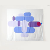 GeoMetric Blue Pattern Tapestry Wandkleed (Voorkant (horizontaal))