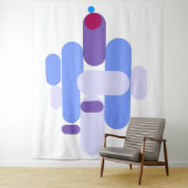GeoMetric Blue Pattern Tapestry Wandkleed (In situ)