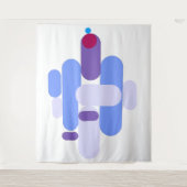 GeoMetric Blue Pattern Tapestry Wandkleed (Voorkant)