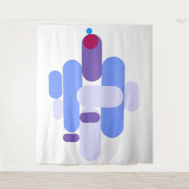 GeoMetric Blue Pattern Tapestry Wandkleed