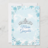 Geometric & Blue Snowflakes Sweet 15th Birthday Kaart (Achterkant)