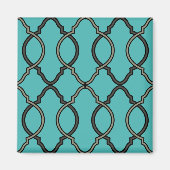 Geometric Blue Trellis Moroccan Magneet (Voorkant)