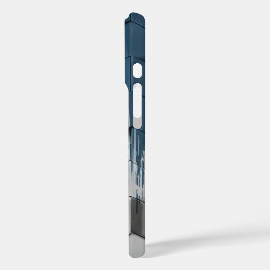 Geometric Blue & White Chevron Hexagon Phone Case (Achterkant / Links)