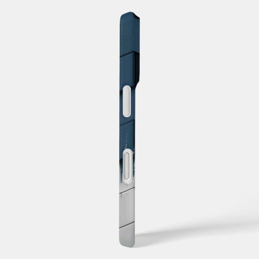 Geometric Blue & White Chevron Hexagon Phone Case (Achterkant / Rechts)