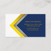 Geometric Blue White Gold Professional Modern Visitekaartje (Achterkant)