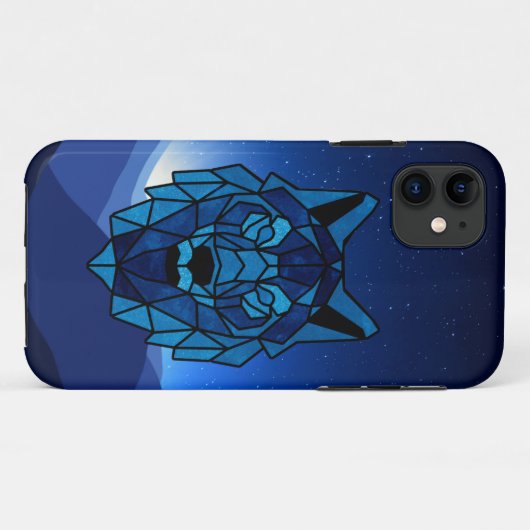 Geometric Blue Wolf Case-Mate iPhone Case (Achterkant (horizontaal))