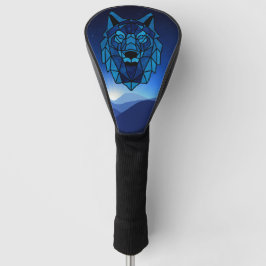 Geometric Blue Wolf Golfheadcover