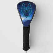 Geometric Blue Wolf Golfheadcover (Voorkant)