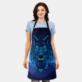 Geometric Blue Wolf Schort (Gedragen)