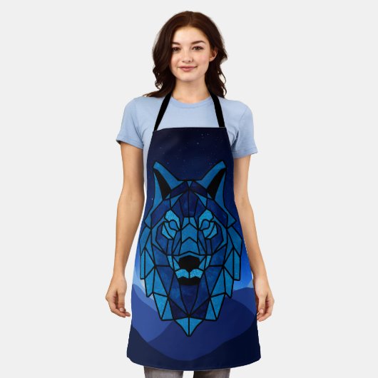Geometric Blue Wolf Schort (Gedragen)