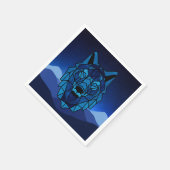 Geometric Blue Wolf Servet (Hoek)