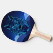 Geometric Blue Wolf Tafeltennisbatje (Zijkant)