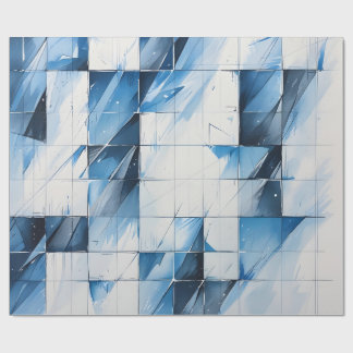Geometric Blue Wrapping Paper Cadeaupapier