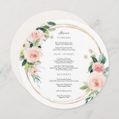 Geometric Blush Circle Menu Kaart (Voorkant / Achterkant)