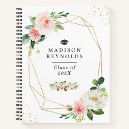Geometric Blush Floral Afstuderen Guestbook Notitieboek