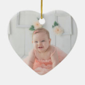 Geometric Blush Floral Baby's eerste Kerstmis Keramisch Ornament (Achterkant)