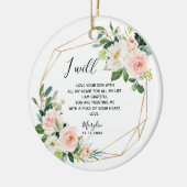 Geometric Blush Floral Moeder van de Groom Keramisch Ornament (Links)