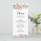 Geometric Blush Floral Wedding Menu (Staand voorkant)