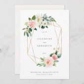 Geometric Blush Het menu Datum opslaan (Voorkant / Achterkant)