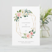 Geometric Blush Het menu Datum opslaan (Staand voorkant)