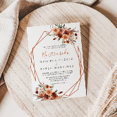 Geometric Boho Autumn Floral Nuestra Boda Wedding Kaart