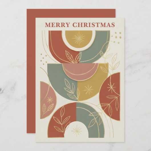 Geometric Boho Christmas Feestdagenkaart (Voorkant / Achterkant)