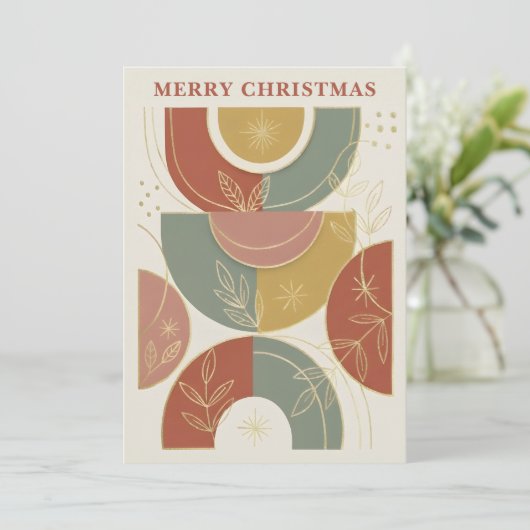 Geometric Boho Christmas Feestdagenkaart (Staand voorkant)