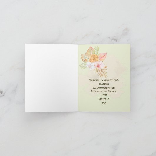 Geometric Boho Floral Palm Wedding Invite (Binnen)