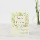 Geometric Boho Floral Palm Wedding Invite (Voorkant)