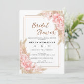 Geometric Boho Pampas Roos Gold Vrijgezellenfeest Kaart (Staand voorkant)