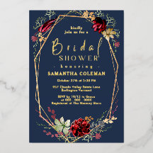 Geometric Boho Wildflower Blue Navy Vrijgezellenfe