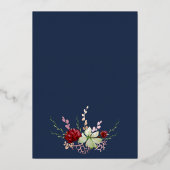 Geometric Boho Wildflower Blue Navy Vrijgezellenfe Folie Uitnodiging (Achterkant)